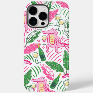 Alligator Wine Pink Green Preppy Case-Mate iPhone 14 Pro Max Hoesje