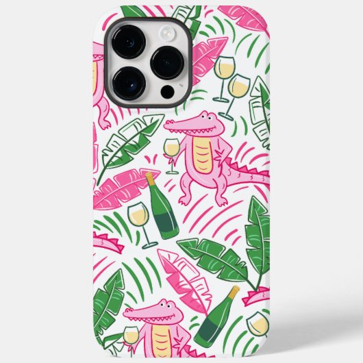 Alligator Wine Pink Green Preppy Case-Mate iPhone Case (Achterkant)