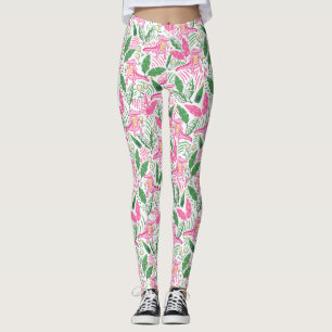 Alligator Wine Pink Green Preppy Leggings