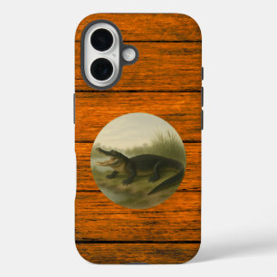 Alligator Wood Grain iPhone 16 Coque