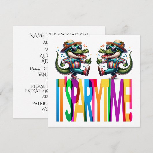 Alligatorfeestijd Kaart (Voorkant / Achterkant)