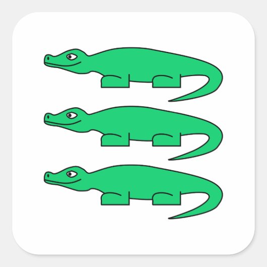 Alligators. Vierkante Sticker (Voorkant)