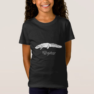 Alligatortekening met tekst op overhemden t-shirt