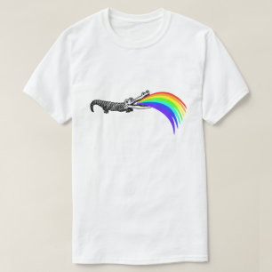  ALLIGAYTOR GAY GATOR RAINBOW VOMIT T-SHIRT
