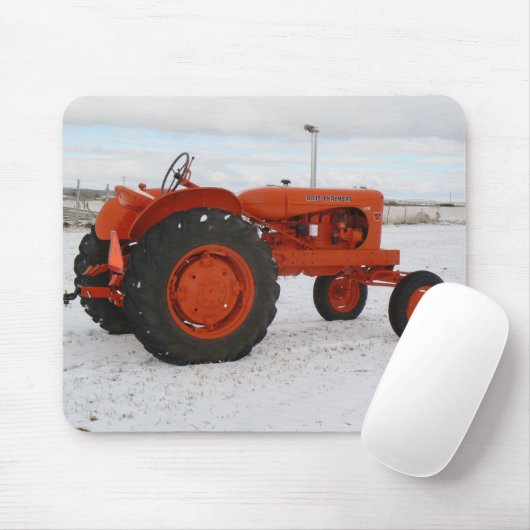 Allis Chalmers Tractor Snow Scene Mouspad Muismat (Met muis)
