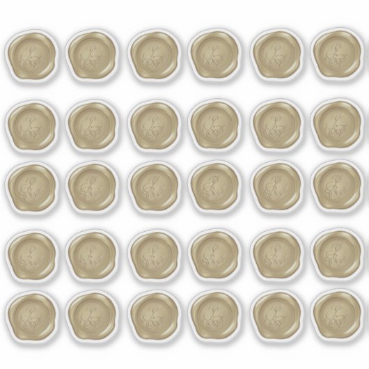 Allison1 Geel Goud Faux Wax Seals Sticker (Voorkant)