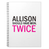Allison aurait dû gagner - Deux fois, Carnet (Devant)