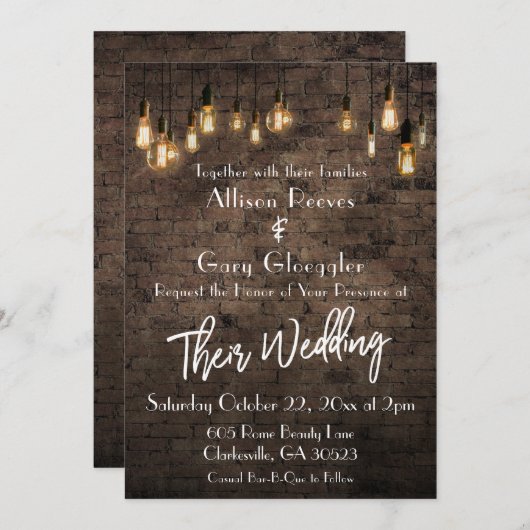 Allison et Gary Custom Invitation (Devant / Derrière)