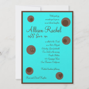 Allison Rachel Hebrew Joods Chocolate Bat Mitzvah Kaart