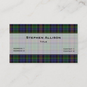Allison Tartan Plaid Custom Visitekaartje