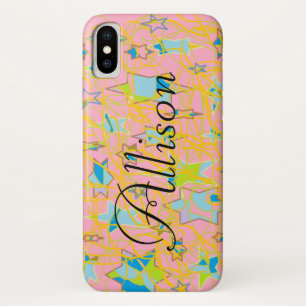 Allison uit Orphan Black, abstract met sterren, me iPhone X Hoesje