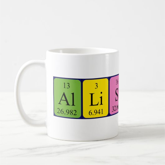 Allisson nom de table périodique mug (Gauche)