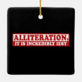 Alliteratie grappig creatief schrijven keramisch ornament (Achterkant)