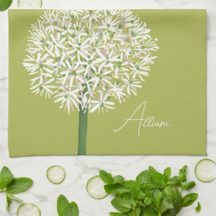Allium Bloem Botanische Kunst Elegante Flora Theedoek