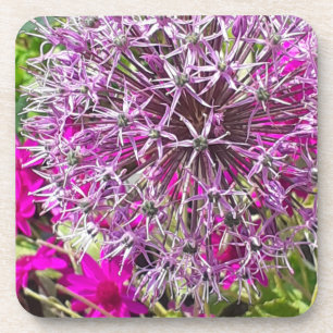 Allium & Fleurs d'été Dessous de verre en plastiqu