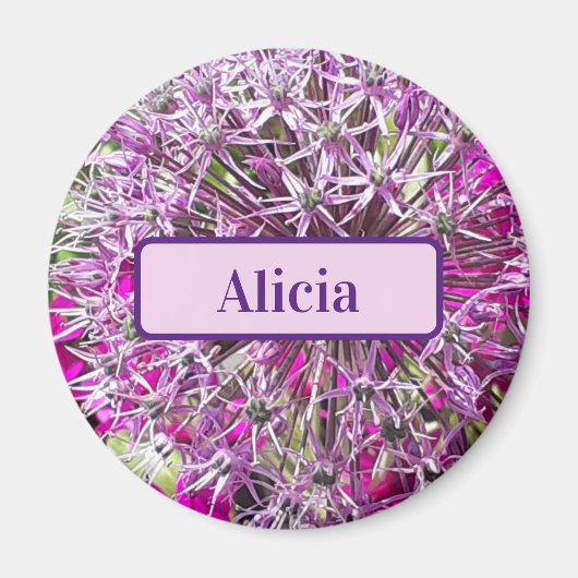 Allium & Fleurs d'été Magnet personnalisé (Devant)