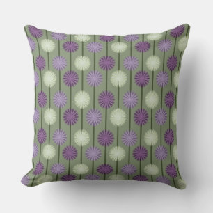 Allium Flower Motif violet et Coussin vert