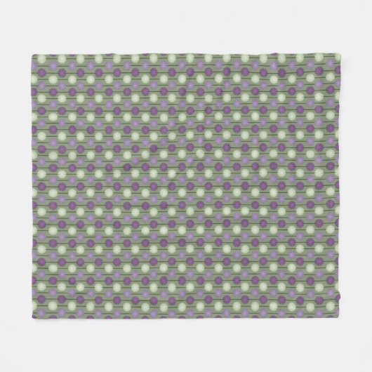 Allium Flower Pattern Green Paars Fleece Blanket (Voorkant (Horizontaal))