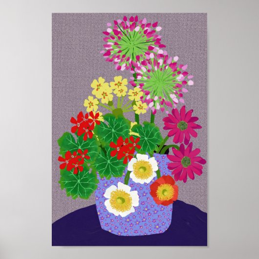Allium, Geranium, Poppy, Primrose en Daisy Poster (Voorkant)
