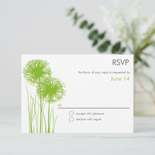 Allium in Grass Reply Card RSVP (Staand voorkant)