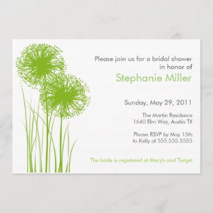 Allium in Grass Shower Invitation Kaart
