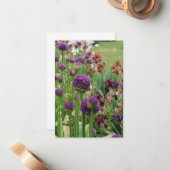 Allium & Iris Bloembed Notitiekaartje (Voorkant / Achterkant in situ)