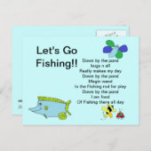 Allons à la Carte de Pêche avec Poème (Devant / Derrière)