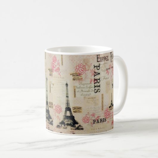 "Allons à Paris" Mug blanc classique (Devant droit)
