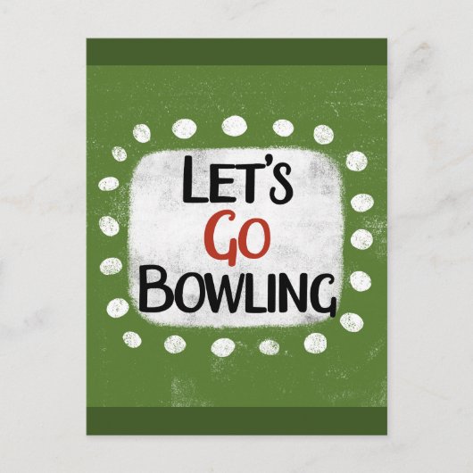 Allons au Bowling Carte Postale (Devant)