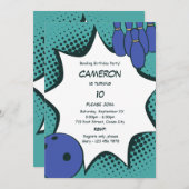 Allons au bowling Invitation de la fête du 10e ann (Devant / Derrière)