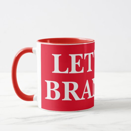 ALLONS BRANDON 11oz, tasse rouge et blanche  (Gauche)