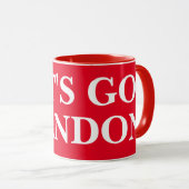 ALLONS BRANDON 11oz, tasse rouge et blanche  (Devant droit)