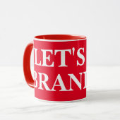ALLONS BRANDON 11oz, tasse rouge et blanche  (Devant gauche)
