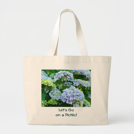 Allons faire un pique-nique ! Sac bleu Hydrangeas (Devant)