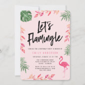 Allons Flamingle | Invitation à une fête d'anniver (Devant)