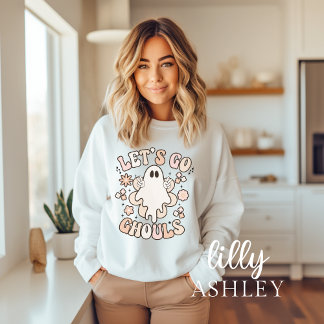 Allons Ghouls Éffrayant Ghost Halloween Sweatshirt