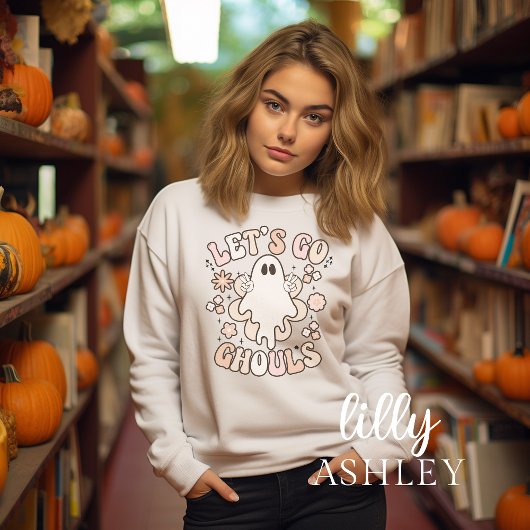 Allons Ghouls Éffrayant Ghost Halloween Sweatshirt