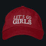 Allons les filles Bachelorette Casquette<br><div class="desc">Saddle up and keep your drinks cool with our "Let's Go Girls" Cowgirl Casquette Ce casquette élégant et pratique est l'accessoire parfait pour vos aventures sur le thème de la cowgirl, ajoutant une touche d'ambiance et de plaisir à vos boissons. Conçu avec le message audacieux et stimulant "Let's Go Girls",...</div>