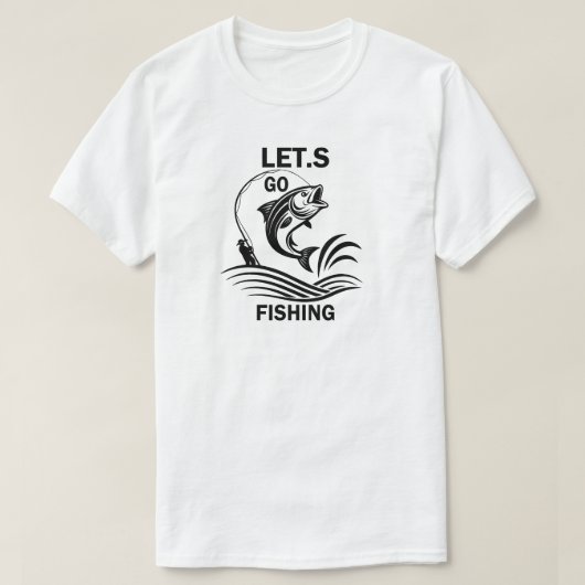 Allons pêcher T-shirt graphique vintage (Design devant)
