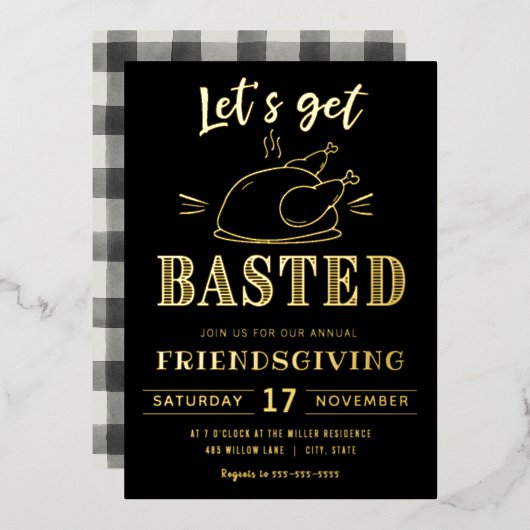 Allons se faire arroser | Invitation Foil Friendsg (Recto/Verso)