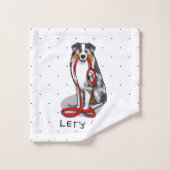 Allons-y ! Berger australien (bleu merle tan/w 1) (Gant de toilette)