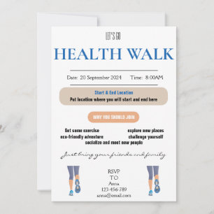 Allons-y Health Walk Invitation Card