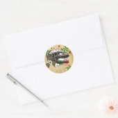 Allosaurus Ronde Sticker (Envelop)