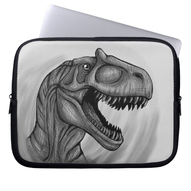Allosaurus Sketch Laptop Sleeve (Voorkant)