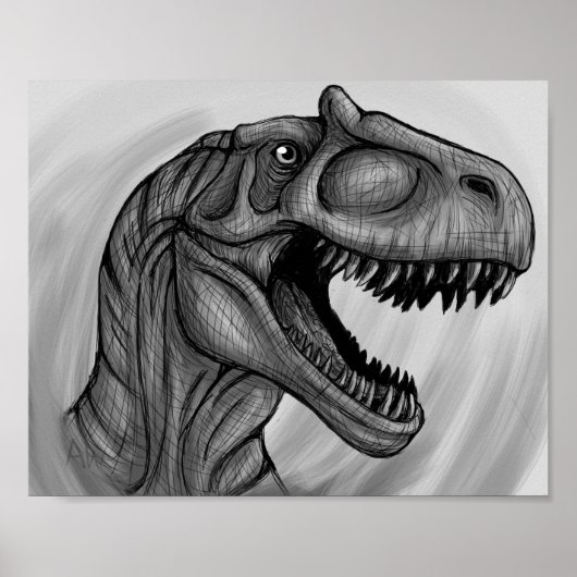 Allosaurus Sketch Poster (Voorkant)