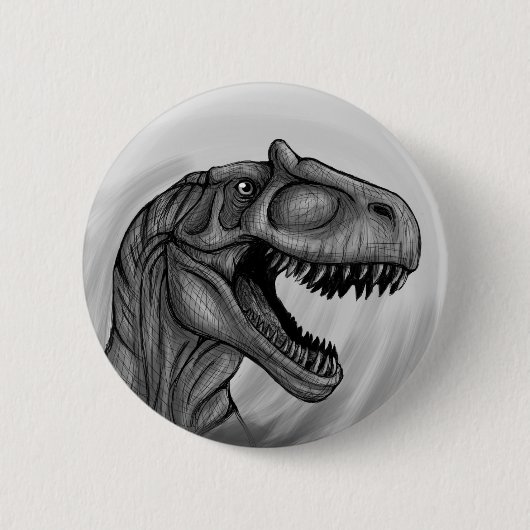 Allosaurus Sketch Ronde Button 5,7 Cm (Voorkant)