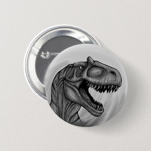 Allosaurus Sketch Ronde Button 5,7 Cm (Voorkant /achterkant)