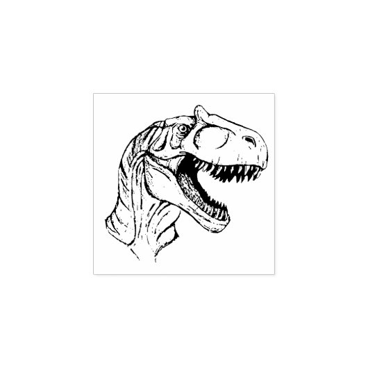 Allosaurus Sketch Rubberstempel (Afrduk)