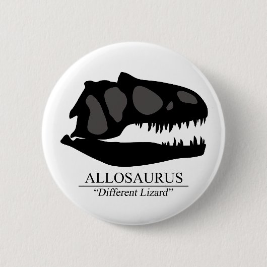 Allosaurus Skull Ronde Button 5,7 Cm (Voorkant)