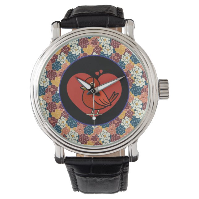 allover flower design horloge (Voorkant)